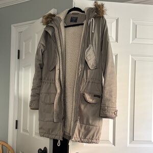 Abercrombie & Fitch Women's Utility Jacket with Faux Fur